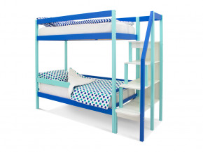 Двухъярусная кровать Svogen с бортиком мятно-синий в Тюмени - tyumen.magazinmebel.ru | фото - изображение 1