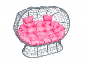Кокон Лежебока на подставке с ротангом розовая подушка в Тюмени - tyumen.magazinmebel.ru | фото