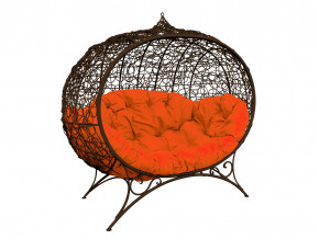 Кокон Улей на ножках с ротангом оранжевая подушка в Тюмени - tyumen.magazinmebel.ru | фото