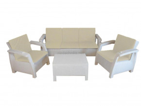 Комплект уличной мебели Yalta Premium Terrace Triple Set белый в Тюмени - tyumen.magazinmebel.ru | фото