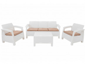 Комплект уличной мебели Yalta Terrace Triple Set белый в Тюмени - tyumen.magazinmebel.ru | фото