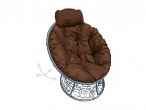 Кресло Папасан мини пружинка с ротангом коричневая подушка в Тюмени - tyumen.magazinmebel.ru | фото - изображение 1