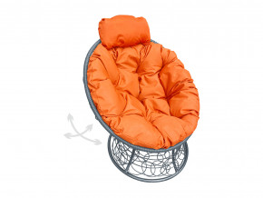 Кресло Папасан мини пружинка с ротангом оранжевая подушка в Тюмени - tyumen.magazinmebel.ru | фото - изображение 1