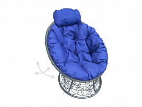 Кресло Папасан мини пружинка с ротангом синяя подушка в Тюмени - tyumen.magazinmebel.ru | фото - изображение 1