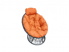 Кресло Папасан мини с ротангом оранжевая подушка в Тюмени - tyumen.magazinmebel.ru | фото