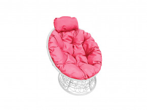 Кресло Папасан мини с ротангом розовая подушка в Тюмени - tyumen.magazinmebel.ru | фото
