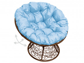 Кресло Папасан пружинка с ротангом голубая подушка в Тюмени - tyumen.magazinmebel.ru | фото