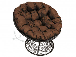 Кресло Папасан пружинка с ротангом коричневая подушка в Тюмени - tyumen.magazinmebel.ru | фото - изображение 1