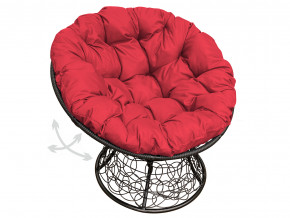 Кресло Папасан пружинка с ротангом красная подушка в Тюмени - tyumen.magazinmebel.ru | фото - изображение 1