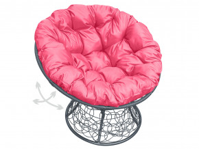 Кресло Папасан пружинка с ротангом розовая подушка в Тюмени - tyumen.magazinmebel.ru | фото