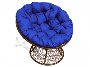 Кресло Папасан пружинка с ротангом синяя подушка в Тюмени - tyumen.magazinmebel.ru | фото