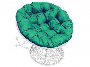 Кресло Папасан пружинка с ротангом зелёная подушка в Тюмени - tyumen.magazinmebel.ru | фото