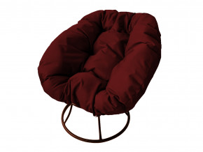 Кресло Пончик без ротанга бордовая подушка в Тюмени - tyumen.magazinmebel.ru | фото