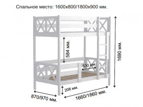 Кровать 2-х ярусная Аист-2 Классика белый 1600х800 мм в Тюмени - tyumen.magazinmebel.ru | фото - изображение 2