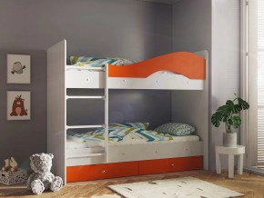 Кровать 2-х ярусная Мая с ящиками на латофлексах белый-оранж в Тюмени - tyumen.magazinmebel.ru | фото - изображение 1