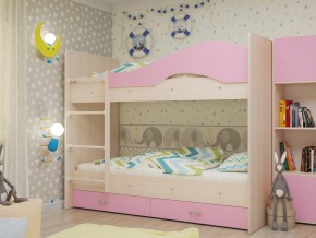 Кровать 2-х ярусная Мая с ящиками на латофлексах розовая в Тюмени - tyumen.magazinmebel.ru | фото - изображение 1