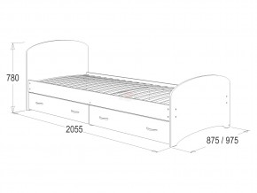 Кровать-6 одинарная с 2-мя ящиками 900*2000 венге/млечный дуб в Тюмени - tyumen.magazinmebel.ru | фото - изображение 2