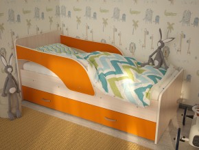 Кровать детская Максимка млечный дуб-оранж в Тюмени - tyumen.magazinmebel.ru | фото
