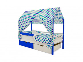 Кровать-домик Svogen с ящиками и бортиком сине-белый в Тюмени - tyumen.magazinmebel.ru | фото - изображение 5