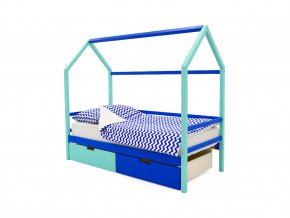 Кровать-домик Svogen с ящиками мятно-синий в Тюмени - tyumen.magazinmebel.ru | фото - изображение 1