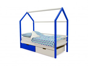 Кровать-домик Svogen с ящиками сине-белый в Тюмени - tyumen.magazinmebel.ru | фото
