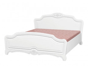 Кровать двойная 1400 Лотос Лак белый в Тюмени - tyumen.magazinmebel.ru | фото