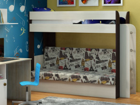 Кровать двухъярусная Карамель 75 венге ткань биг бен в Тюмени - tyumen.magazinmebel.ru | фото