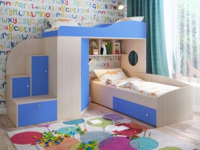 Кровать Кадет 2 Дуб молочный-голубой в Тюмени - tyumen.magazinmebel.ru | фото