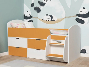 Кровать Малыш-7 белое дерево-оранжевый в Тюмени - tyumen.magazinmebel.ru | фото
