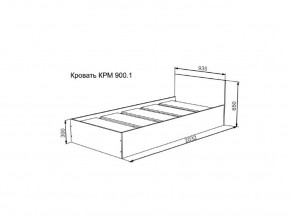 Кровать Мори КРМ 900.1 графит в Тюмени - tyumen.magazinmebel.ru | фото - изображение 2