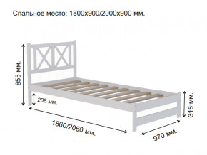 Кровать односпальная Аист-7 Прованс белый 1800х900 мм в Тюмени - tyumen.magazinmebel.ru | фото - изображение 2