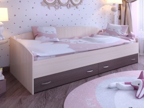 Кровать с выкатными ящиками Дуб молочный-Бодего в Тюмени - tyumen.magazinmebel.ru | фото - изображение 1