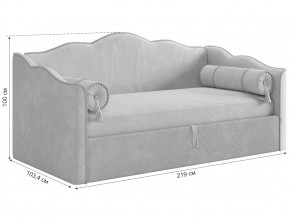 Кровать софа Лея 900 велюр галька/графит в Тюмени - tyumen.magazinmebel.ru | фото - изображение 2