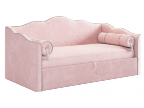 Кровать софа Лея 900 велюр нежно-розовый/галька в Тюмени - tyumen.magazinmebel.ru | фото