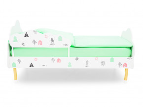 Кровать Stumpa Облако с бортиком рисунок Домики розовый, бирюзовый в Тюмени - tyumen.magazinmebel.ru | фото - изображение 3
