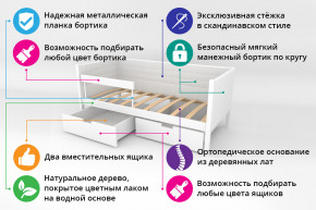 Кровать-тахта Svogen мягкая с ящиками и бортиком с фото белый/львята в Тюмени - tyumen.magazinmebel.ru | фото - изображение 2