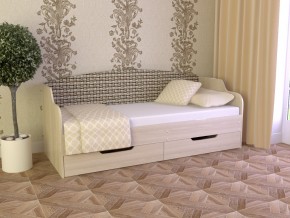 Кровать Юниор Тип 2 Микровелюр-плетенка светлая 800х1600 в Тюмени - tyumen.magazinmebel.ru | фото