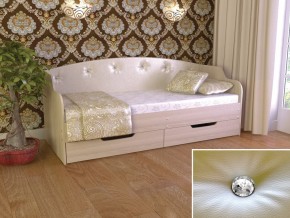 Кровать Юниор Тип 2 шимо светлый/белый перламутр 800х1600 в Тюмени - tyumen.magazinmebel.ru | фото