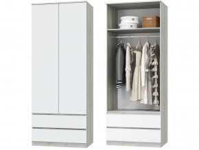 Шкаф для одежды 2х дверный с ящиками Лори дуб серый, белый в Тюмени - tyumen.magazinmebel.ru | фото