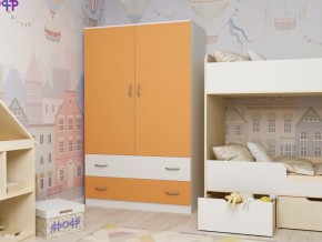 Шкаф двухстворчатый белый-оранж в Тюмени - tyumen.magazinmebel.ru | фото - изображение 1