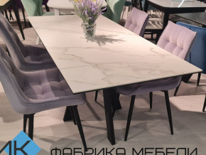 Стол SKM 120 керамика белый мрамор/подстолье черное в Тюмени - tyumen.magazinmebel.ru | фото - изображение 2
