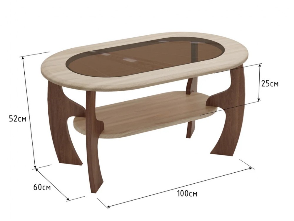 Журнальный столик маэстро 2 со стеклом